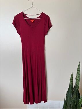 Joe Fresh Burgundy Short-Sleeve Maxi Dress